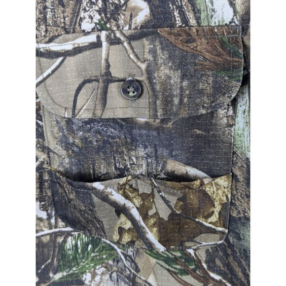 Realtree Mens Camouflage Hunting Shirt Ripstop Long Sleeve Vent Outdoor Fishing - Picture 8 of 16